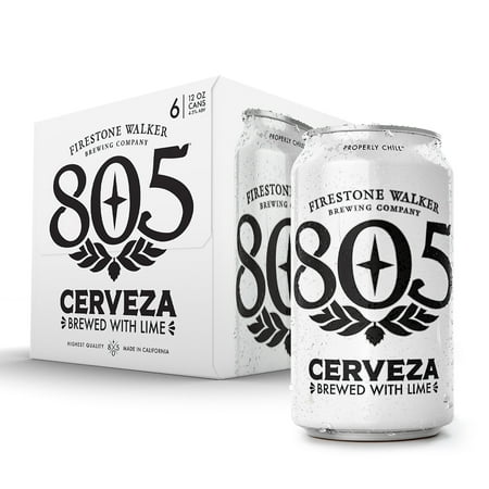 Firestone Walker 805 Cerveza Lager Light, Crisp, Craft Beer, 6 Pack, 12 fl oz Cans, 4.5% ABV