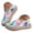 Blue, variant on Women's Floral Print Slip on Walking Shoes Lightweight Comfortable Casual Loafers Orthopedic Arch Support Knit Flats Orange,8