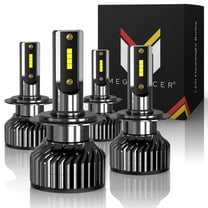 Mega Racer Combo H7 LED Headlight Bulb Combo 4 PACK - 6000K Bright White 12V 60W 16000LM - High & Low Beam Replacement Car Bulbs