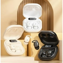 Nkmbld Noise Cancelling Wireless Earbuds Open-ear Sports Headphones Clip- Bluetooth Earbuds Ear-loop Bluetooth Headphones Suitable for Cycling Running Exercise Running, Black