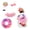 Pink, variant on 7 Inch Summer Bikini Desk Goose Outfits with Straw Hat, Sunglasses and Swim Ring for Magnetic Geese Party Table Decor
