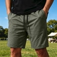 thumbnail image 3 of Men's Cotton Blend Drawstring Shorts Lightweight Quick Dry Athletic Workout Gym Running Casual Summer Sports Shorts for Men, 3 of 3