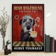thumbnail image 1 of Funny Tin Sign The Irish Wolfhound Coffee Company Dog Bar Cafe Living Room Kitchen Home Decoration 8x12 Inches, 1 of 4