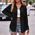 thumbnail image 4 of KBODIU Women's Open Front Cardigan Coat Long Sleeve Loose Open Front Sweater Coat Draped Lightweight Breathable Fall Cardigan Jackets with Pockets Black S, 4 of 6