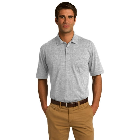 Port & Company KP55P Core Blend Jersey Knit Pocket Polo, Ash, 3XL