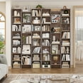 thumbnail image 4 of Homfa 21-Cube Bookcase and Bookshelves with Adjustable Shelves, 71.3'' Triple Width Open CD Display Storage Rack, Oak, 4 of 9