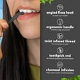 thumbnail image 3 of The Humble Co. Floss Picks (200 Count) – Plant Based Dental Floss Picks with Grip Handle for Superior Oral Care, Dental Hygiene, and Gum Health, Cruelty Free Tooth Floss Picks (Charcoal), 3 of 8