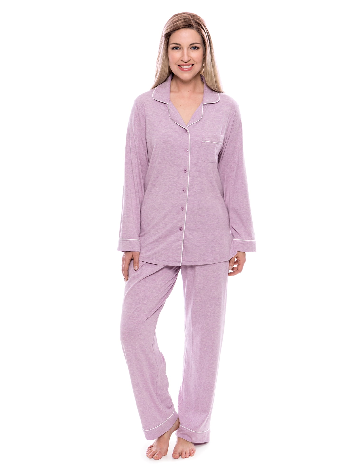 Women's Button-Up Long Sleeve Pajamas Classicomfort Sleepwear set by Texere 