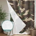 thumbnail image 4 of Xipuska Green Brown Beige Shower Curtain - Water Repellent Fabric Shower Curtains Washable, Modern Abstract Art Decorative Polyester Cloth Bathroom Curtains Modern Bath Decor 36"x72", 4 of 6