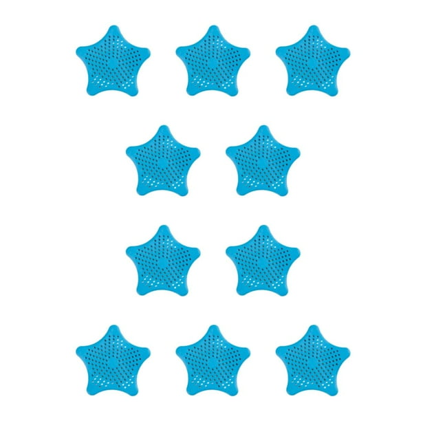 Billuyoard Filtro de silicona para fregadero, portátil, de Color sólido, decorativo, Flexible, para el hogar, baño, inodoro, desagüe con Azul 10piezas