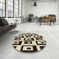 thumbnail image 4 of Ahgly Company Machine Washable Indoor Round Transitional Chocolate Brown Area Rugs, 4' Round, 4 of 7