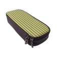 thumbnail image 6 of Lsque Mardi Gras Purple Yellow Plaid Printed Big Capacity PU Leather Pencil Case Large Pencil Pouch Stationery Pen Bag Pencil Holder for Teen, 6 of 6