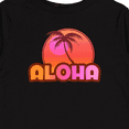 thumbnail image 4 of Inktastic Pink Aloha Palm Girls Long Sleeve Toddler T-Shirt, 4 of 5