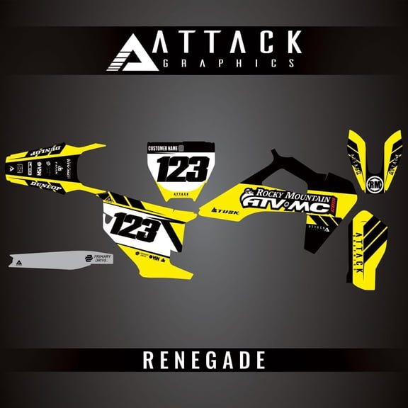 Attack Graphics 2069790173-7a7d83-22 Custom Renegade Complete Bike Graphics Kit For Husqvarna FX 450 2022