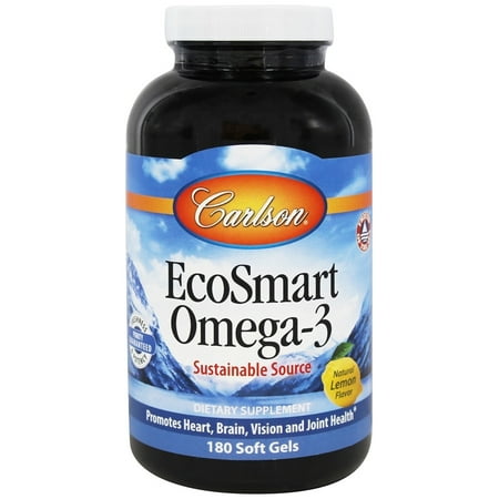 High Potency Dha - Carlson Labs - Norwegian EcoSmart Omega-3 Lemon Flavored 500 mg. - 180 Softgels Formerly CalaOmega High DHA Omega-3 From Calamari 1000 mg.