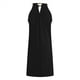 thumbnail image 4 of Vestido Halter de Crochet con Hombros Descubiertos para Mujer, Sin Mangas, con Cuello Halter Metálico y Mangas de Encaje Recortadas Negro XL, 4 of 7