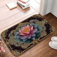 thumbnail image 5 of 1pc Lotus Flower with Ornate Absorbent Non-Slip Bathroom Thickened Flannel Rug Decor,Soft,Quick Drying,Suitable For Indoor/outdoor Use,Bathrooms,Bedrooms,Kitchens,Terrace,Laundry Rooms,16"x24", 5 of 9