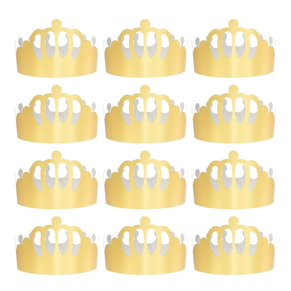 Uxcell 12 Pcs Paper Crowns Gold Foil Crown for Birthday,Crown Style