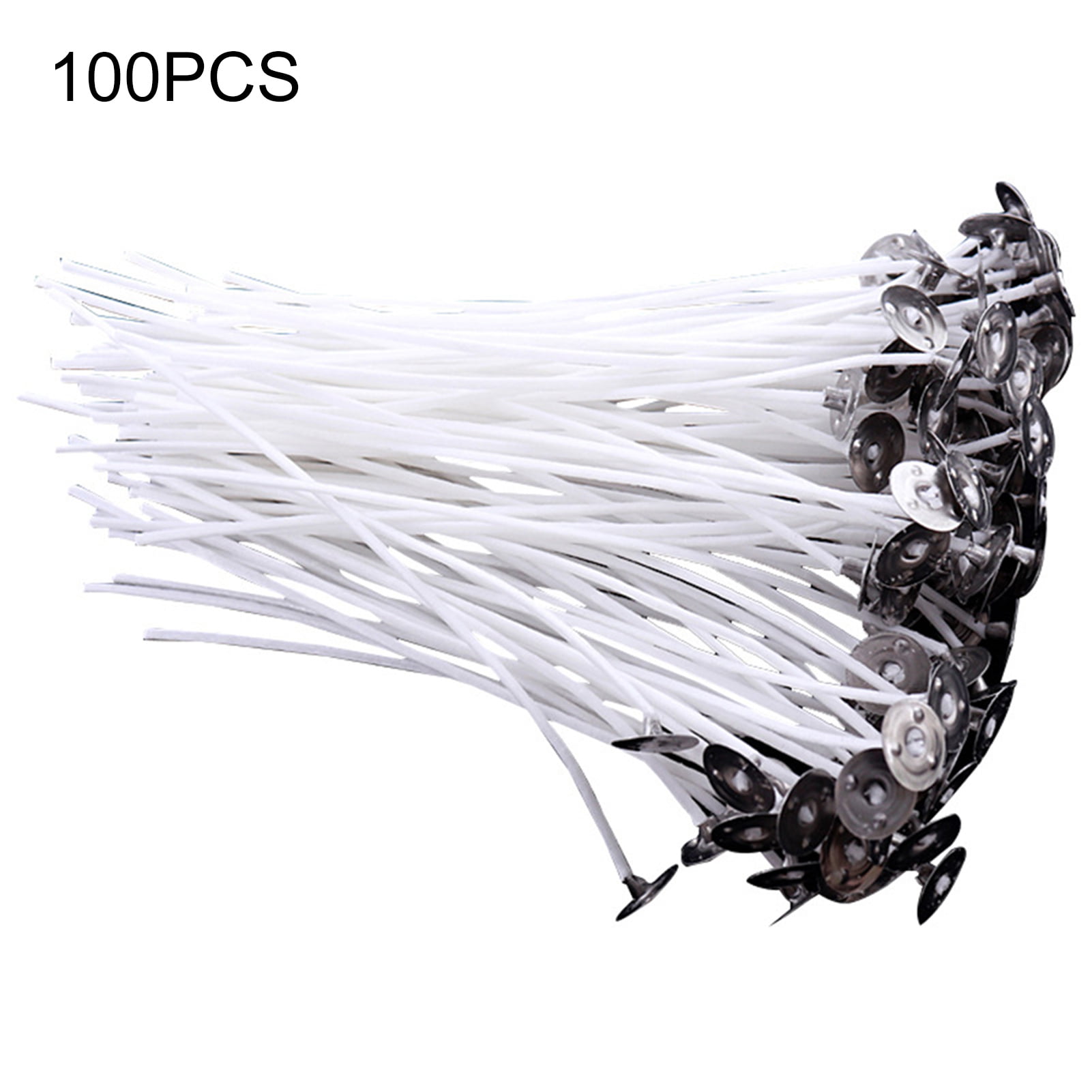 BG_ 100Pcs 12cm Candle Wicks Cotton Core Pre Waxed With Sustainers For Candle Ma 