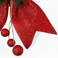 thumbnail image 4 of Christmas Decorative Bow, 9.8 x 11.8in Large Glitter Bow Sparkly Bowknot with Pine Cones for Wreath Garland Treetopper Xmas Tree Ornament Home Wall Door Decor, 4 of 10