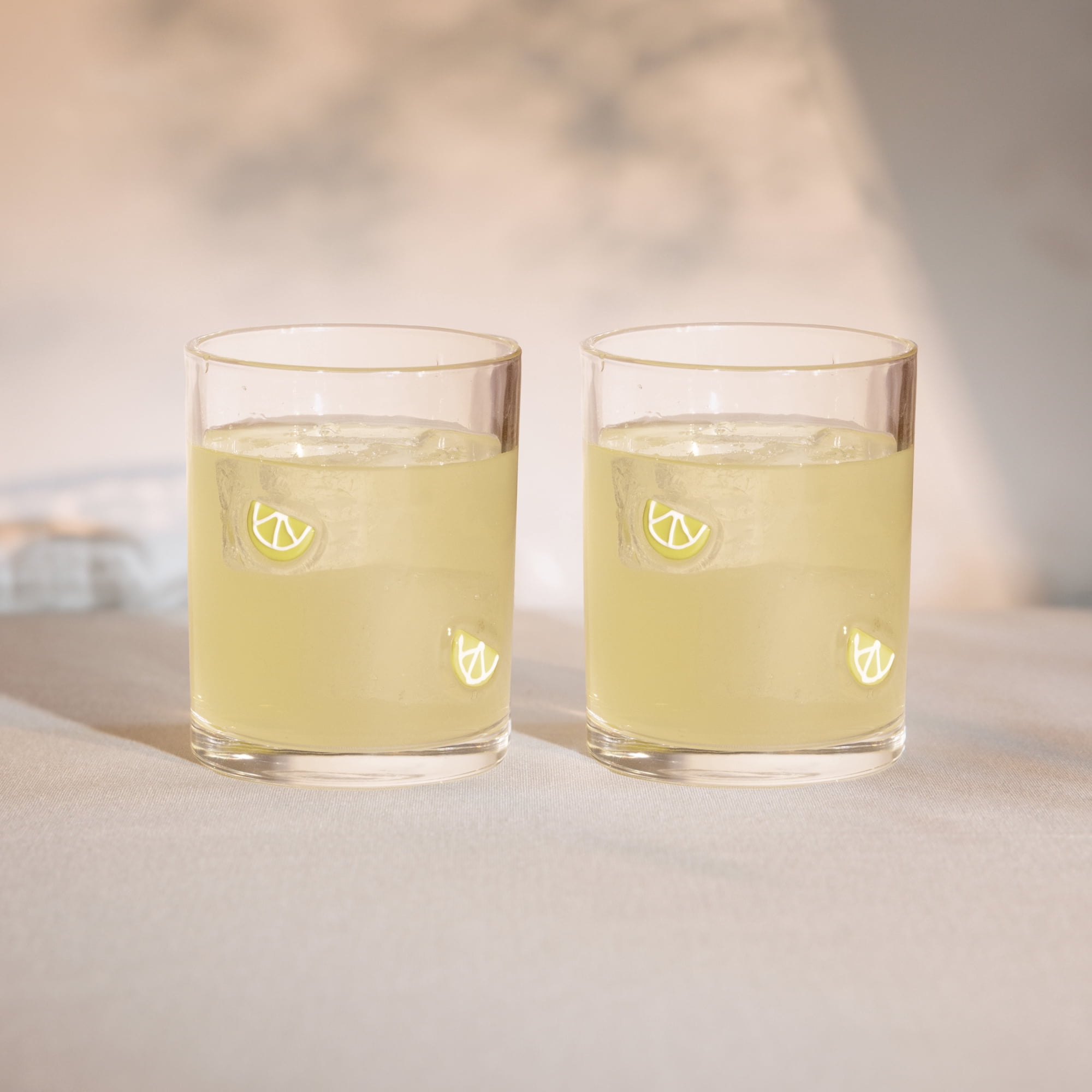 Thyme & Table 12 fl oz Lemon Charm Drinking Glasses, Set of 2