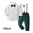thumbnail image 4 of Sonducket Ceremonia Evento Niños Camisa de manga larga Conjunto de pantalón general Viajar Senderismo Respetuoso con la piel Niños Tops conjuntos de ropa Verde 120cm, 4 of 6