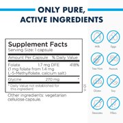 MethylPro L-Methylfolate 1 mg - Supports a Healthy Mindset - Active Folate for Methylation Support & Biochemical Reactions - Highly Bioavailable - Flexible Dosing - 90 Servings - 90 Capsules
