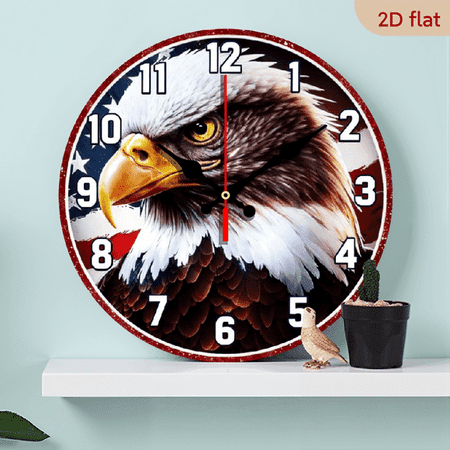 Sharp Eagle MDF Wood 10 in Round Wall Clock, Silent Non Ticking Battery Operated, Modern Home photo Sharp Eagle MDF Wood 10 in Round Wall Clock, Silent Non Ticking Battery Operated, Modern Home photo