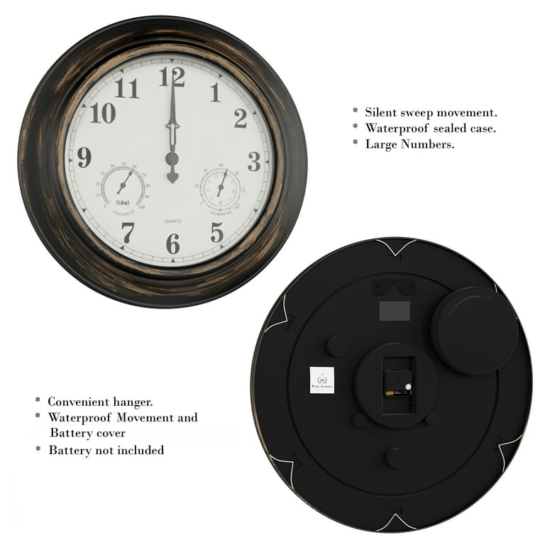 Indoor or outdoor Thermometer Clocks at
