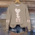 thumbnail image 5 of Craaazy Valentine Shirts for Women Round Neck Love Heart Graphic Loose Long Sleeved Top Gifts, 5 of 5