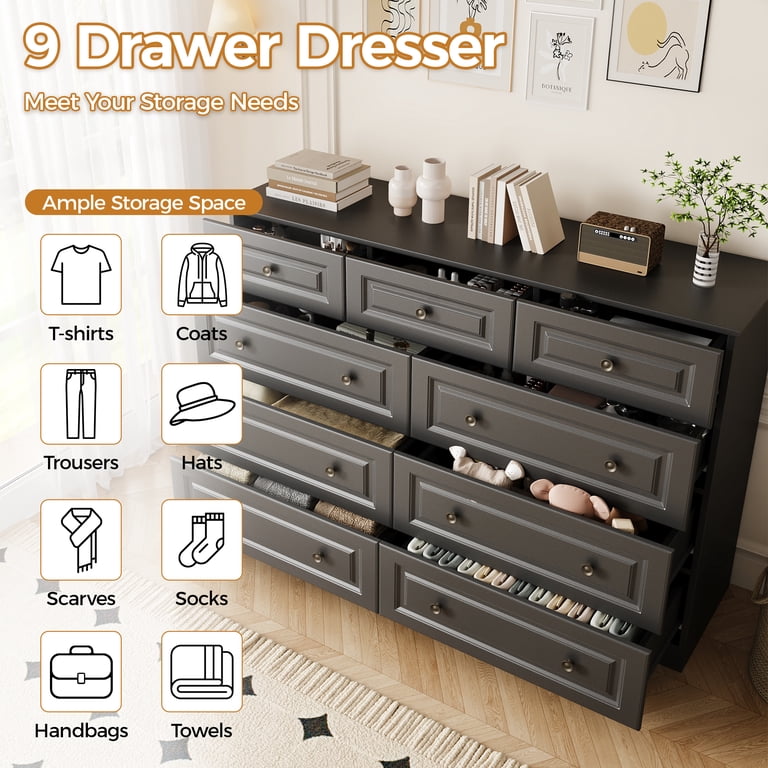 long black dresser 9 drawer Four Hands | Suki 9 Drawer Dresser