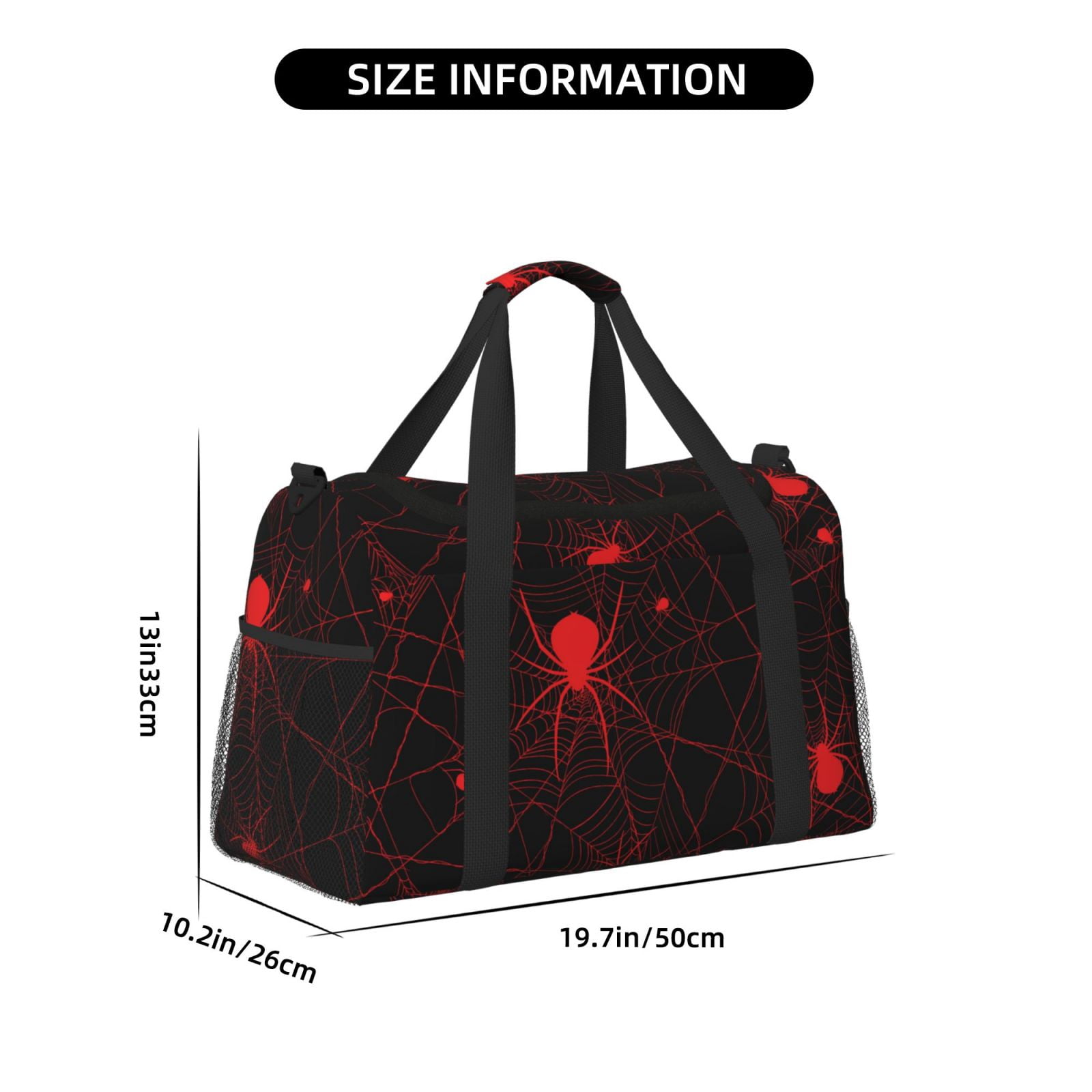 Fuzoiu Red Spider On The Web Print Travel Duffle Bag,Carry On Tote Bags,Duffel Bag,Sport Gym Bag, Hospital Bag for Labor and Delivery, Overnight Bag,Luggage Bag
