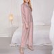 thumbnail image 3 of Balery Pink Stripes Conjunto de Pijama con Estampado para Mujer, Conjunto de Dos Piezas con Manga Larga, Ropa de Dormir Suave con Bolsillos, Pijamas Cómodos-Medium, 3 of 7