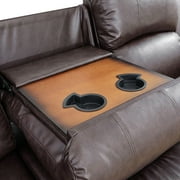 Brown Leather Recliner Sofa Luxurious Seating with Leather Finish, Ergonomic Design, and Adjustable Backrest, Compact Reclining Sofa for Small Spaces/RVs, Home Theaters, Houses, and Offices.