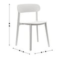thumbnail image 5 of Flash Furniture Set of 4 Indoor-Outdoor Stacking Patio Chairs with Curved Backrests, Commercial All-Weather Resin Chairs in White, 5 of 13