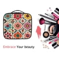 thumbnail image 6 of FORMRS Travel Makeup Bag Large Capacity Train Case Cosmetic Organizer with Adjustable Dividers, Colorful Flowers, 6 of 8