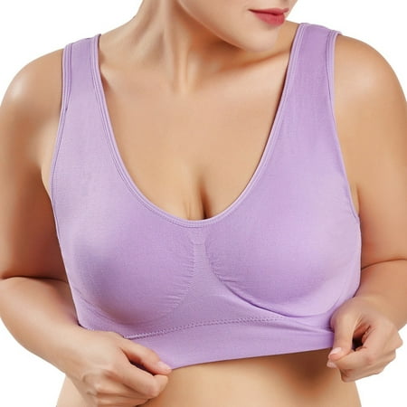

Spdoo Compression Wirefree High Support Sports Bra Removable Padded Racerback Bras for Women Plus Size Everyday Wear Exercise and Offers Back Support