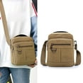 thumbnail image 2 of FENOHREFE Men's Casual Canvas Handbag for Commuting and Short Trip Small Crossbody Shoulder Bag Multi Pocket Zippers Satchel Purse, 2 of 8