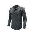 thumbnail image 1 of Sunloudy - Camisa informal de otoño para hombre, color sólido, manga larga, cuello levantado, botones, tops con bolsillo Sunloudy  S M L XL XXL, 1 of 7