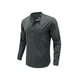 thumbnail image 1 of SAYOO - Camisa informal de otoño para hombre, color sólido, manga larga, cuello levantado, botones, tops con bolsillo SAYOO  S M L XL XXL, 1 of 7
