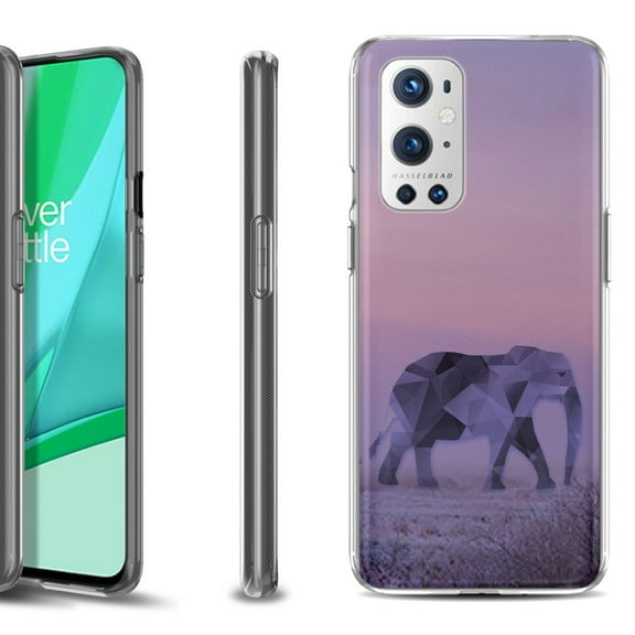 Slim-Fit Flexible TPU Gel Phone Case Compatible with OnePlus 9 PRO 5G, by OneToughShield - Twilight Elephant