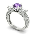 thumbnail image 2 of 2.33 ct Round Cut Simulated Alexandrite 3 Stone 14K White Gold Womens Engagement Ring, 2 of 5