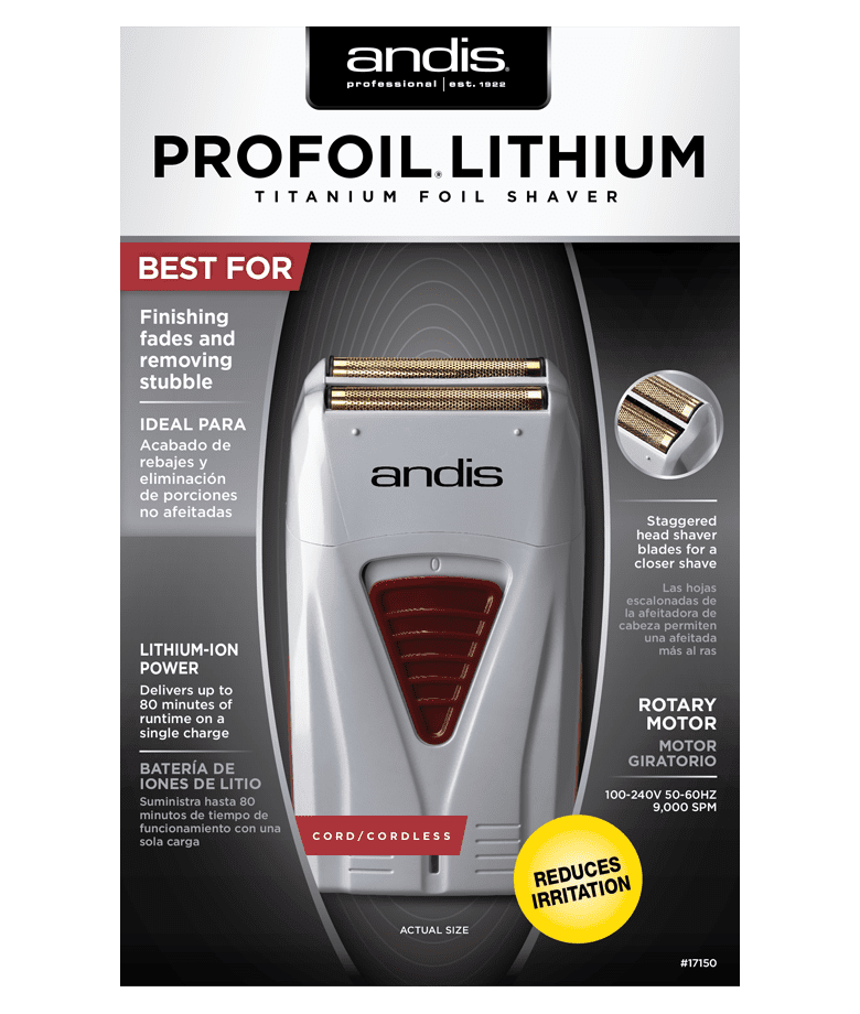 andis 17150 profoil lithium titanium foil cordless shaver