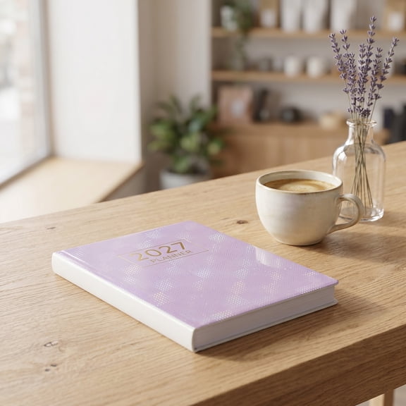 Healifty Compact 2027 Daily Agenda Book Purple with Smooth PU Cover and Pocket Size