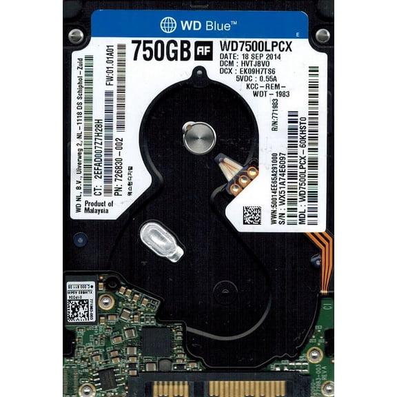 Western Digital WD7500LPCX-60KHST0 DCM: HVTJBVO 750GB