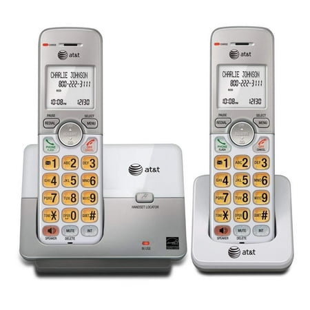 AT&T EL51203 DECT 6.0 Phone with Caller ID/Call Waiting, 2 Cordless Handsets, Silver (New Open