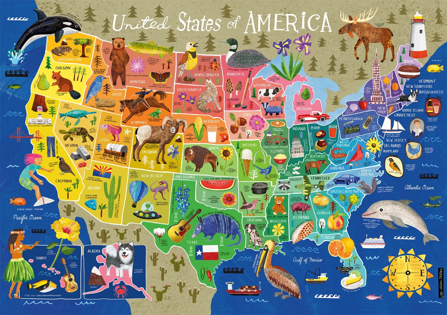 Buffalo Games 300-Piece USA in Color Interlocking Jigsaw Puzzle
