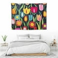 thumbnail image 3 of ONETECH  Colorful Tulips Wall Decoration Tapestry (Horizontal Pattern) Bedroom Living Room Tapestry Room Tapestry, 3 of 7