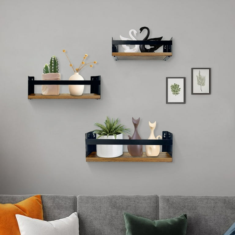 Floating Wall Shelves Set of 2 Metal Wall Mounted Hanging Shelf for  Bedroom, Bathroom, Living Room, Kitchen and Office - China Wall Shelf, Wall  Shelves