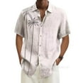 thumbnail image 2 of Inglocry Short Sleeve Shirts for Men Hawaiian Button Down Casual Summer Western Shirts Beach Solid Tshirts Collared Neck Tops White 2XL, 2 of 4